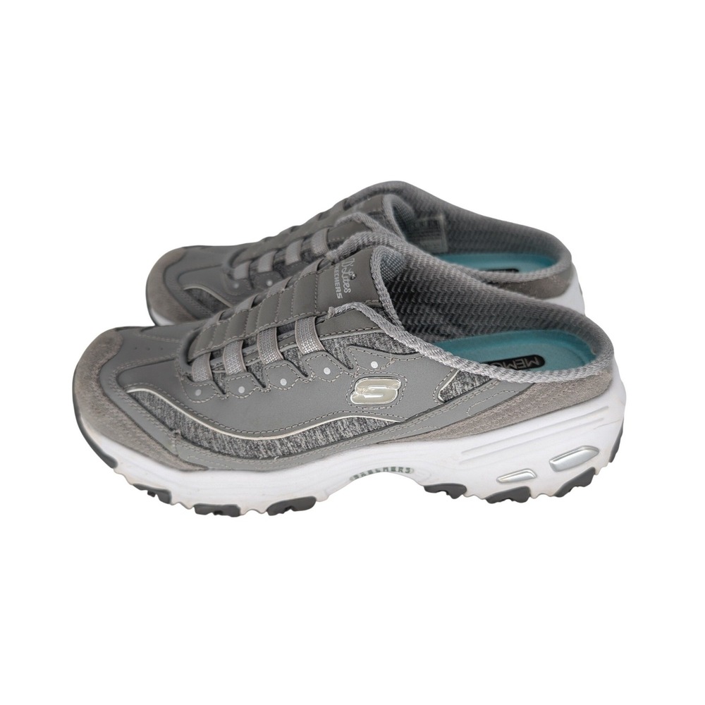 Skechers D'Lites Resilient Mule Sneakers Womens 9 Gray Slip On Retro Y2K Chunky - Picture 2 of 8
